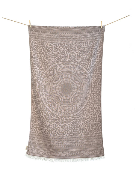 Traditional Peshtemal Towel - 2 colours Leopard/Mandala Design
