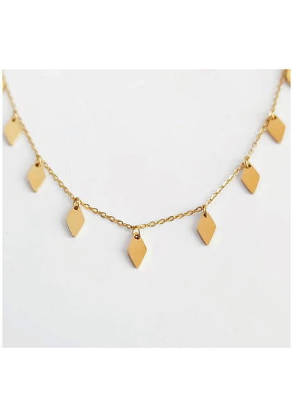 Layering Choker Droplet Necklace (Gold Plated)