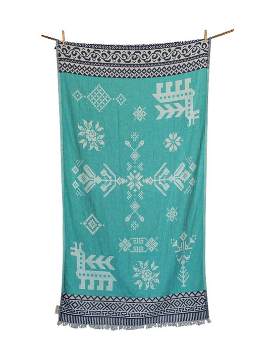 Traditional Peshtemal Towel - 2 colours Aztec Design