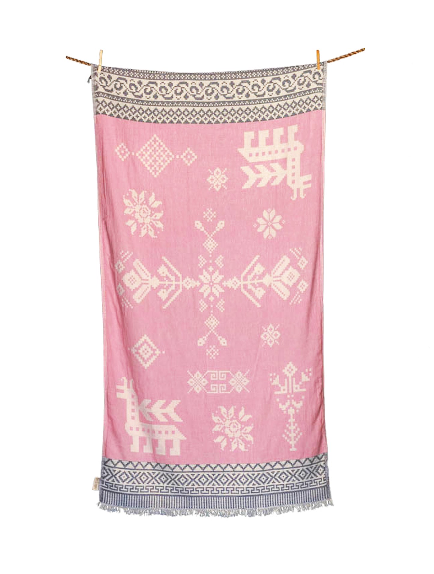 Traditional Peshtemal Towel - 3 colours Aztec Design