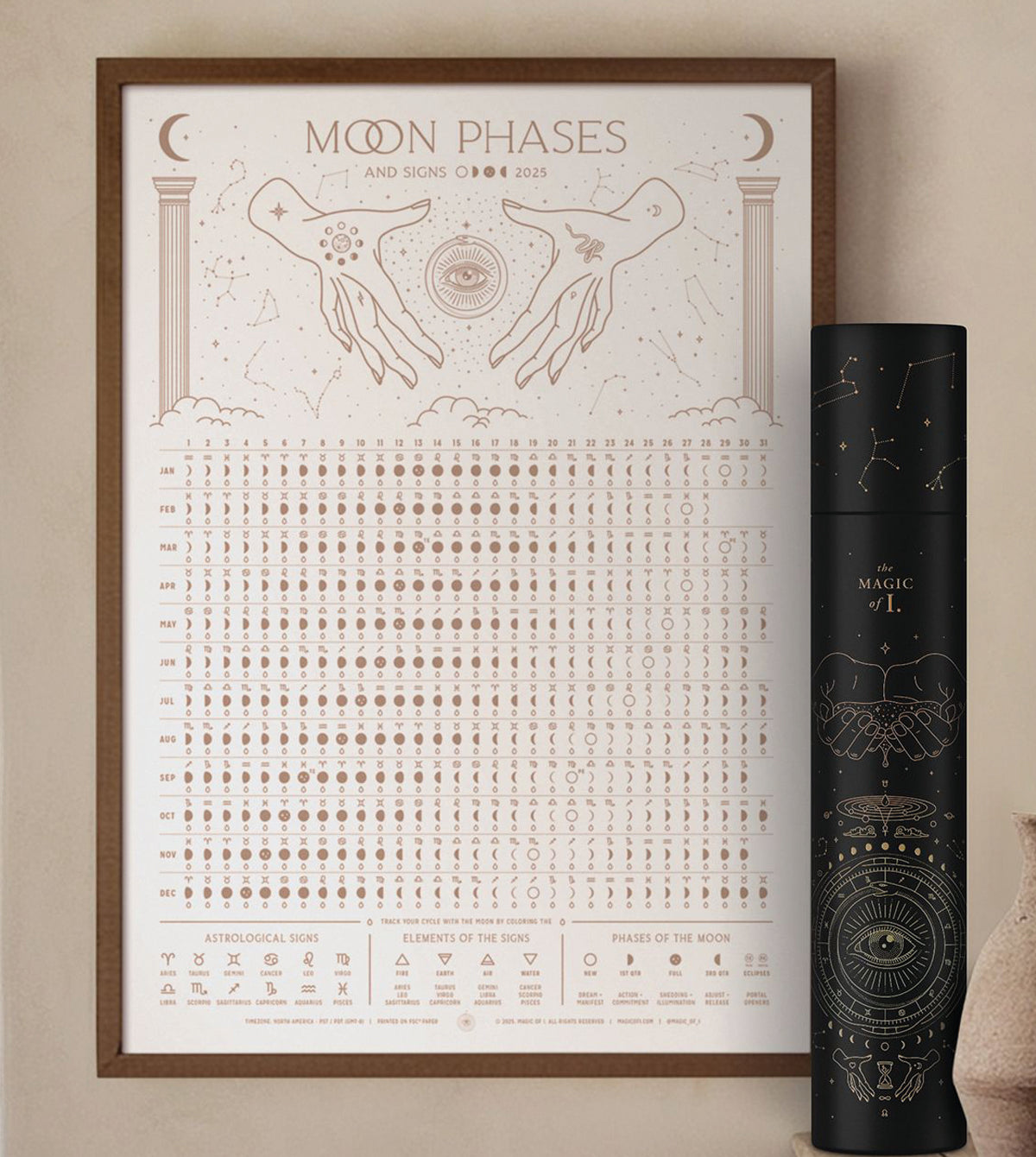 Magic of I - Moon Phase Calendar A2 print 2025 + keepsake box